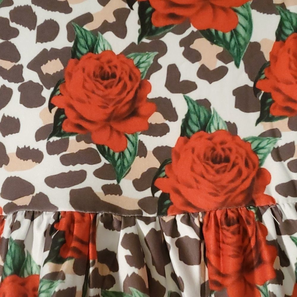 NEW ANIMAL PRINT ROSES DRESS - Picture 2 of 2